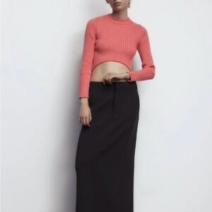ZARA Cropped Rib Knit Sweater